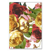 Engelse Garden Boho Rozen Wedding Table Numbers Kaart (Achterkant)