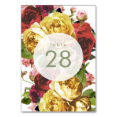 Engelse Garden Boho Rozen Wedding Table Numbers Kaart (Voorkant)