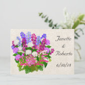 Engelse Garden Floral Bouquet Wedding Invitation Kaart (Staand voorkant)