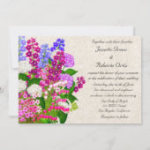 Engelse Garden Floral Bouquet Wedding Invitation Kaart (Achterkant)