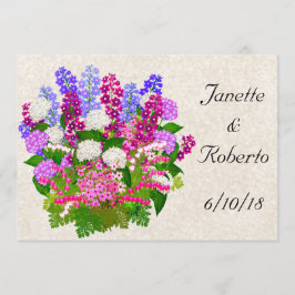 Engelse Garden Floral Bouquet Wedding Invitation Kaart