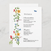 Engelse Garden Floral bruiloft Informatiekaartje (Voorkant / Achterkant)