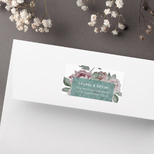 Engelse Garden Floral Return Address Labels Jade