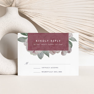 Engelse Garden Floral RSVP-kaart Marsala RSVP Kaartje