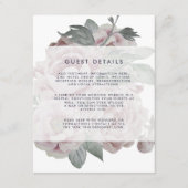 Engelse Garden Floral Wedding Guest Details Informatiekaartje (Voorkant)