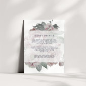 Engelse Garden Floral Wedding Guest Details Informatiekaartje