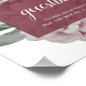 Engelse Garden Marsala Wedding Guestbook Poster (Hoek)