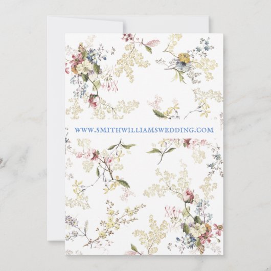 Engelse Garden Party Wedding Invitation Kaart (Achterkant)