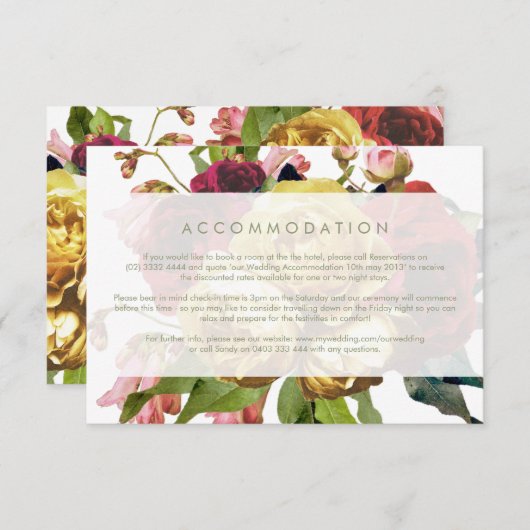 Engelse Garden  Roos Wedding bijlage kaart (Voorkant / Achterkant)