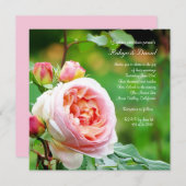 Engelse Garden Roos Wedding Invitation Kaart (Voorkant / Achterkant)