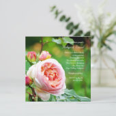 Engelse Garden Roos Wedding Invitation Kaart (Staand voorkant)