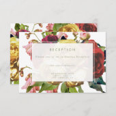 Engelse Garden  Roos Wedding Reception Card Informatiekaartje (Voorkant / Achterkant)