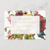 Engelse Garden  Roos Wedding Reception Card Informatiekaartje (Voorkant)