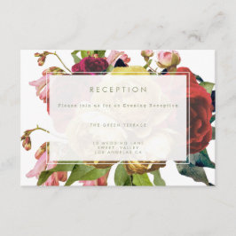 Engelse Garden  Roos Wedding Reception Card Informatiekaartje