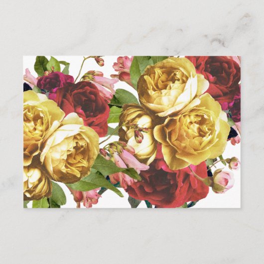 Engelse Garden  Roos Wedding Reception Card Informatiekaartje (Achterkant)