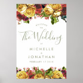 Engelse Garden  Rozen Weddenschap Welkom Poster (Voorkant)