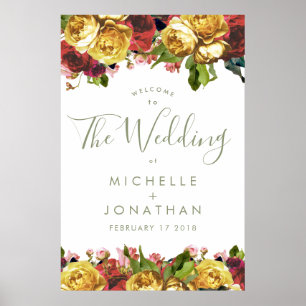 Engelse Garden  Rozen Weddenschap Welkom Poster