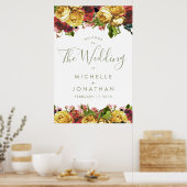 Engelse Garden  Rozen Weddenschap Welkom Poster (Keuken)