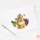 Engelse Garden  Rozen Wedding Ronde Sticker (Envelop)