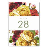 Engelse Garden  Rozen Wedding Table Numbers Kaart (Voorkant)