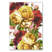 Engelse Garden  Rozen Wedding Table Numbers Kaart (Achterkant)