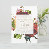 Engelse Garden  Rozen Wedding Uitnodiging (Staand voorkant)