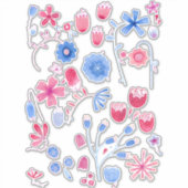 Engelse Garden Waterverf Flowers Sticker (Voorkant)