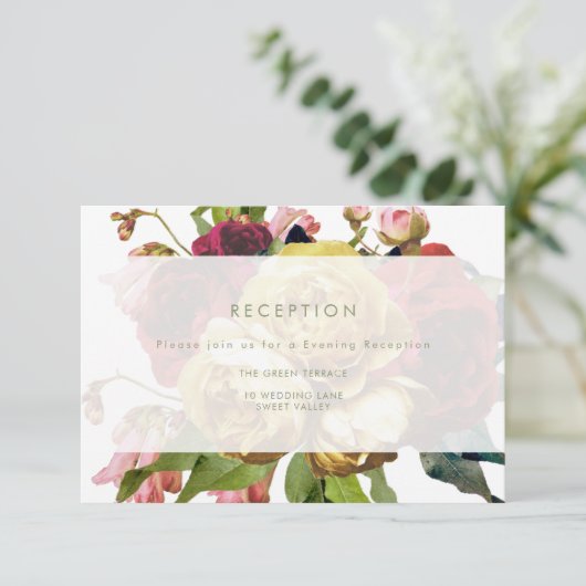 Engelse Garden Wedding Reception Card Kaart (Staand voorkant)