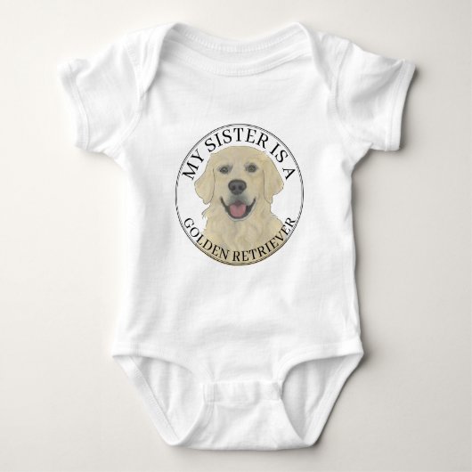 Engelse Golden Retriever Big Sister Romper (Voorkant)