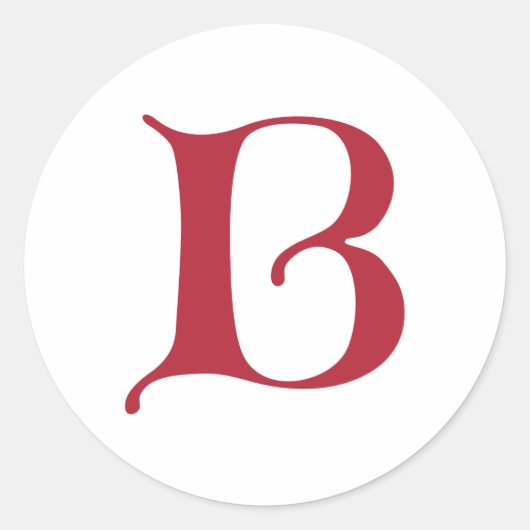 Engelse Gothic Monogram letter B Ronde Sticker (Voorkant)