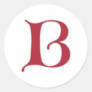 Engelse Gothic Monogram letter B Ronde Sticker