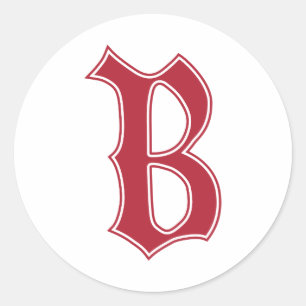 Engelse Gothic Monogram letter B Ronde Sticker