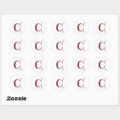 Engelse Gothic Monogram letter C Ronde Sticker (Vel)