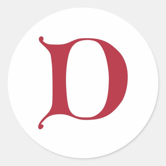 Engelse Gothic Monogram letter D Ronde Sticker (Voorkant)