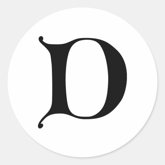 Engelse Gothic Monogram letter D Ronde Sticker (Voorkant)
