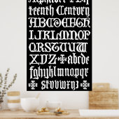 Engelse Gothische kalligrafie 15e eeuw Poster (Keuken)