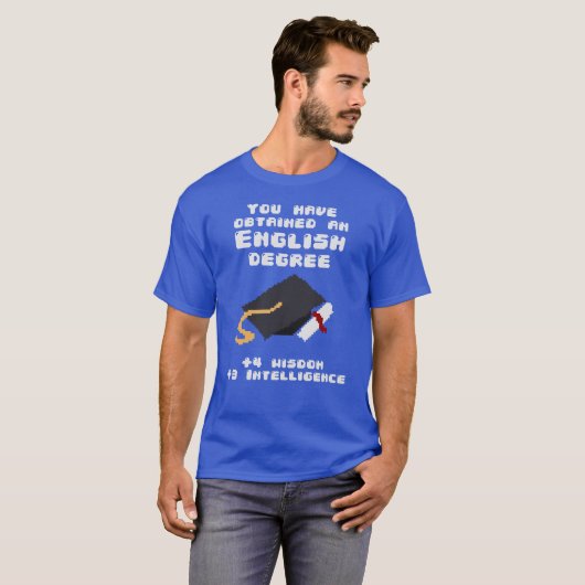 Engelse graad afstuderen grappige topresgamer t-shirt (Voorkant volledig)
