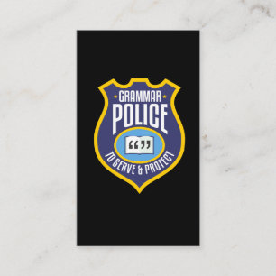 Engelse Grammatische politie Funny Sarcasm literai Visitekaartje