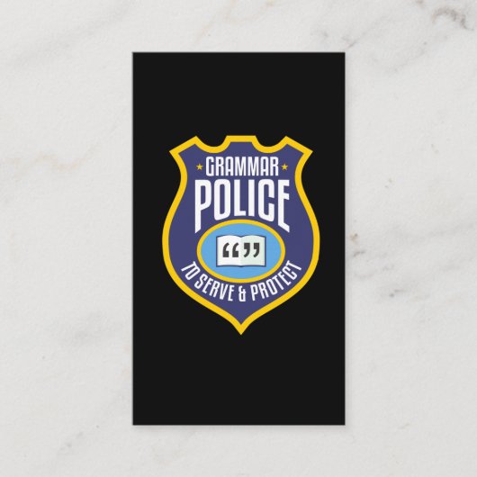 Engelse Grammatische politie Funny Sarcasm literai Visitekaartje (Voorkant)