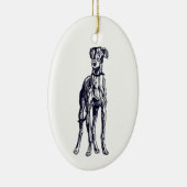 Engelse Greyhound Keramisch Ornament (Rechts)