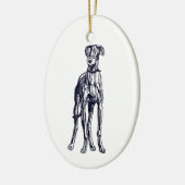 Engelse Greyhound Keramisch Ornament (Links)