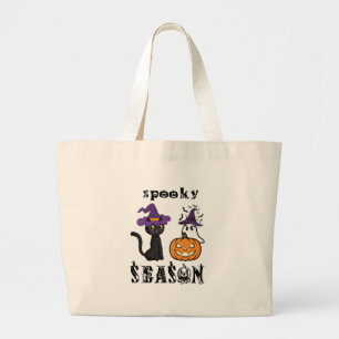 engelse griezelige seizoen  Gelukkig Halloween  Grote Tote Bag