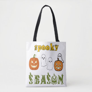 engelse griezelige seizoen Gelukkig Halloween Tote Bag