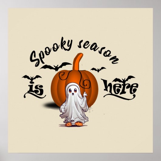 Engelse griezelige seizoen is hier leuke halloween poster (Voorkant)