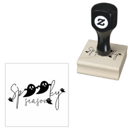 Engelse Halloween Geest Lettering Pret Rubberstempel