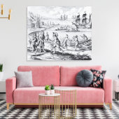 Engelse handel met Indiërs uit het Westen Canvas Afdruk (Insitu (Woonkamer))