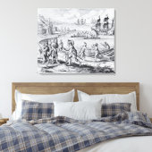 Engelse handel met Indiërs uit het Westen Canvas Afdruk (Insitu (Slaapkamer))