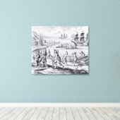 Engelse handel met Indiërs uit het Westen Canvas Afdruk (Insitu (Houten vloer))