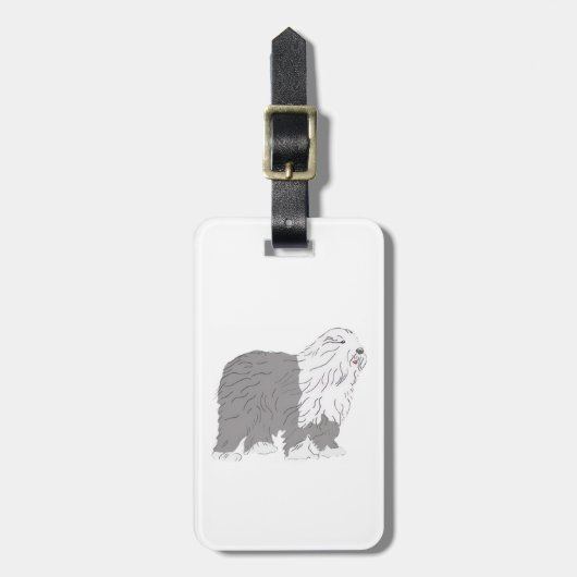 Engelse Herdershond Bagagelabel (Voorkant verticaal)