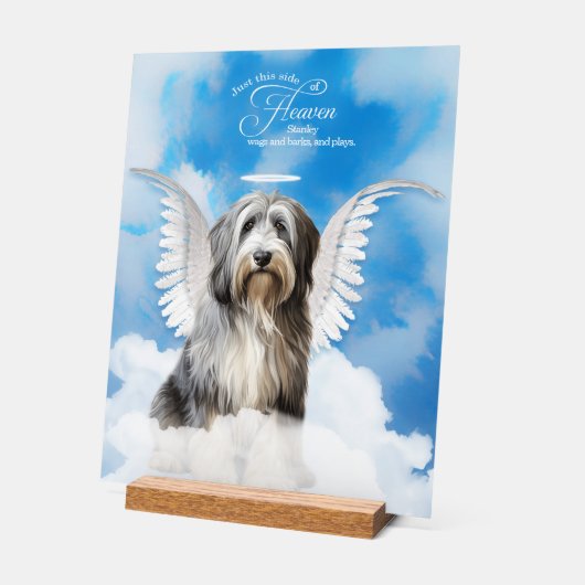 Engelse Herdershond Engel met Naam Huisdier Herden Acryl Bord (Hoek)